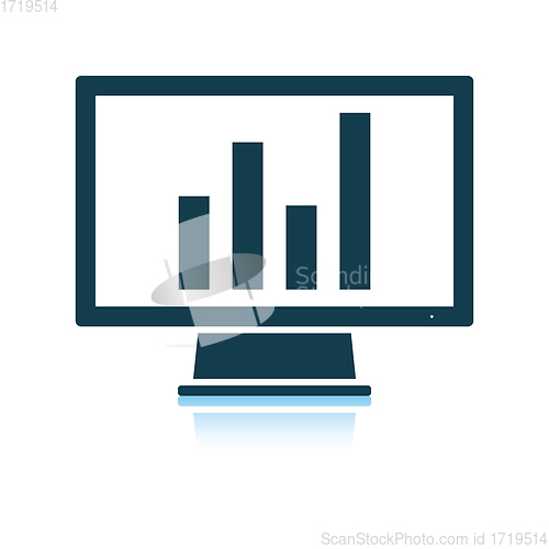 Image of Monitor with analytics diagram icon