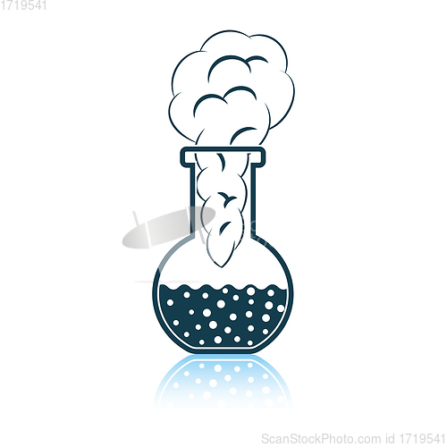 Image of Icon of chemistry bulb with reaction inside