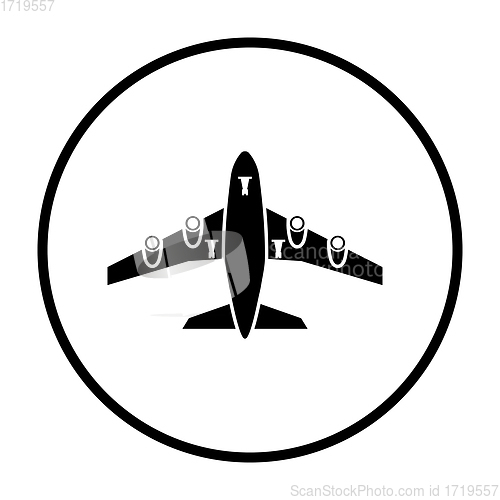 Image of Airplane takeoff icon front view