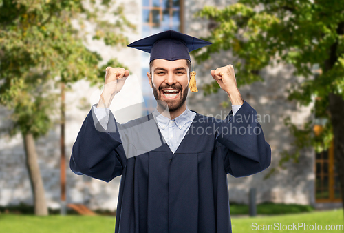 Image of happy graduate student in mortar board