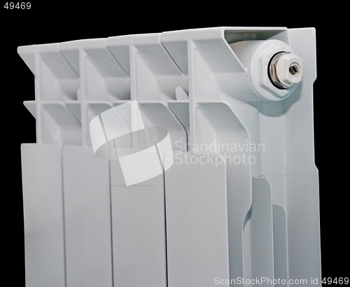 Image of white radiator on black background with clipping path