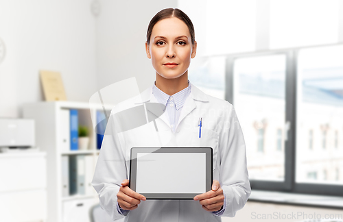 Image of female doctor with tablet computer at hospital