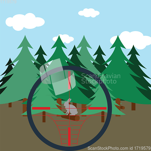 Image of Hunting in fir forest