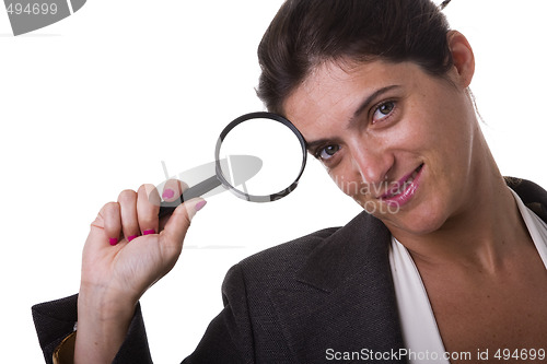 Image of clever detective businesswoman