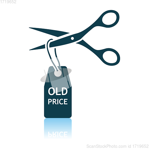 Image of Scissors Cut Old Price Tag Icon