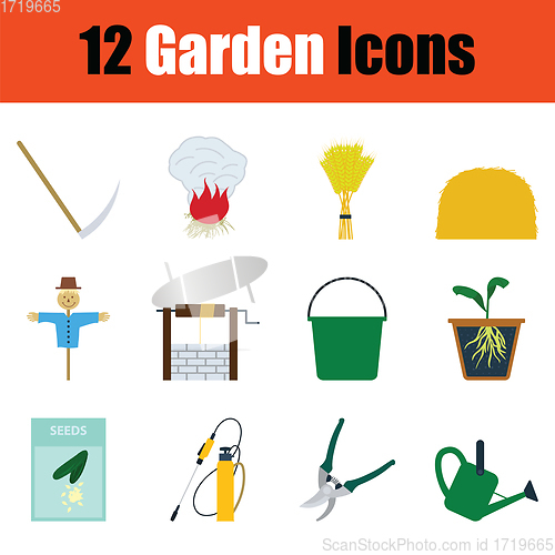 Image of Set of gardening icons