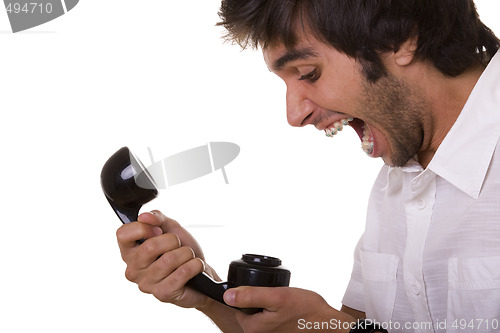 Image of Screaming at the telephone