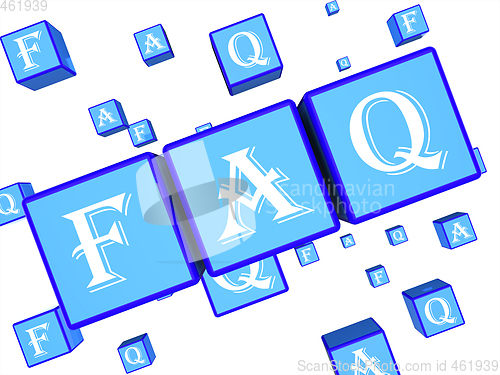 Image of Faq Words Indicate Frequently Asked Questions 3d Rendering
