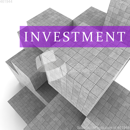 Image of Invest Blocks Indicate Return On Investment 3d Rendering