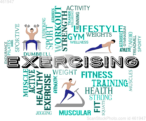 Image of Fitness Exercising Means Working Out And Training