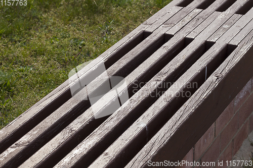 Image of wooden bench park