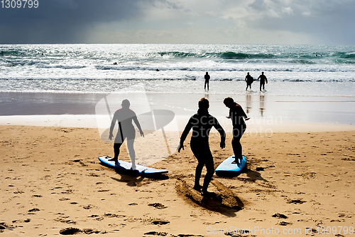 Image of Surfing school lessons beach Portugal