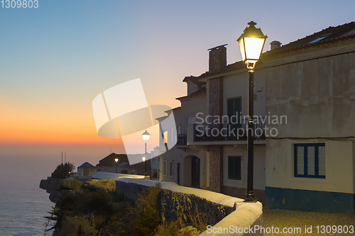 Image of Old Town street  Nazare, Portugal