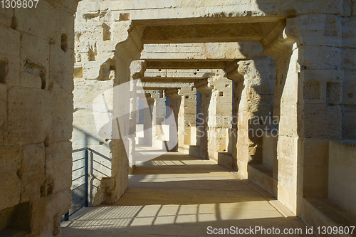 Image of Old Roman colosseum. Arles, France