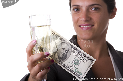 Image of woman drinking champagne