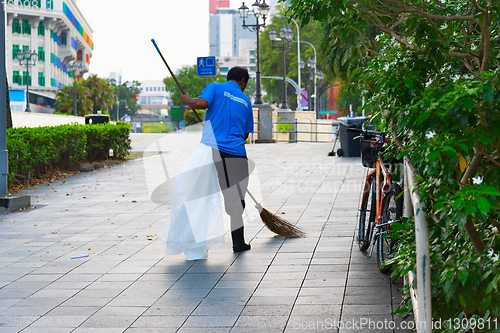 Image of Street cleaner worker man Singapore