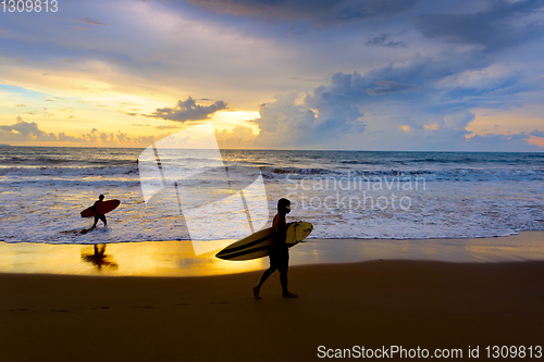 Image of Surf beach scene. Bali island