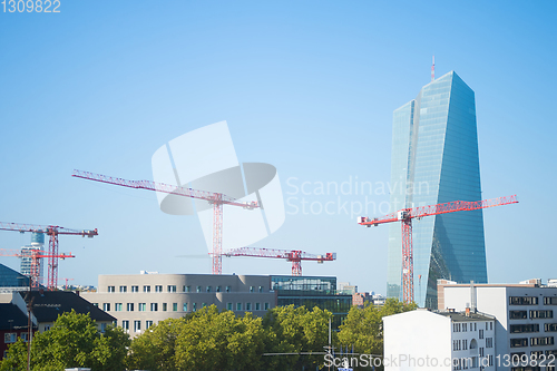 Image of Construction cranes European Central Bank 