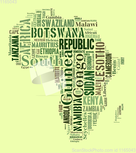 Image of African countries in shape of the continent