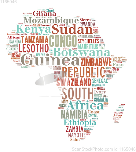 Image of African countries in shape of the continent