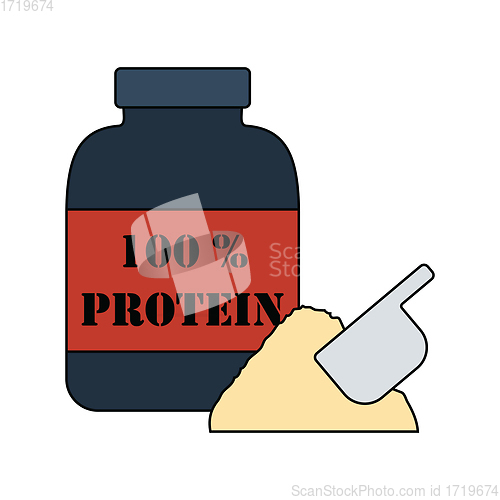 Image of Flat design icon of Protein conteiner