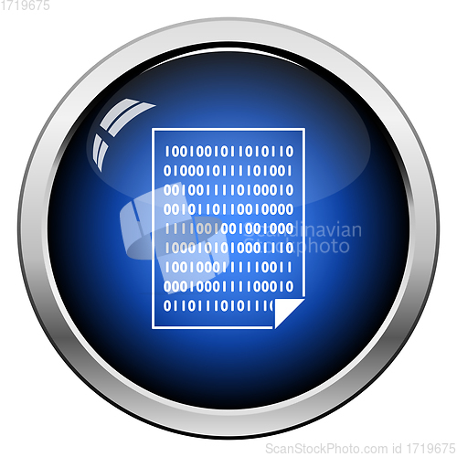 Image of Sheet With Binary Code Icon