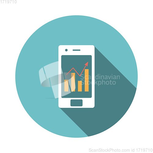 Image of Smartphone with analytics diagram icon