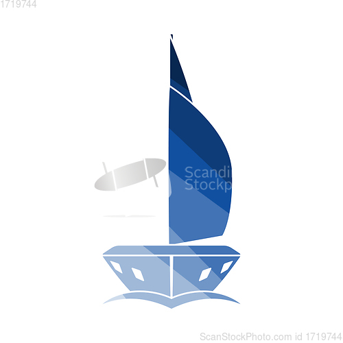 Image of Sail Yacht Icon Front View