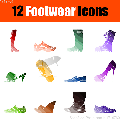 Image of Footwear Icon Set