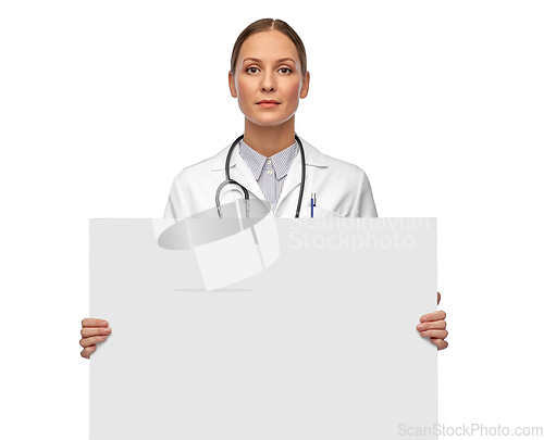 Image of female doctor holding white board