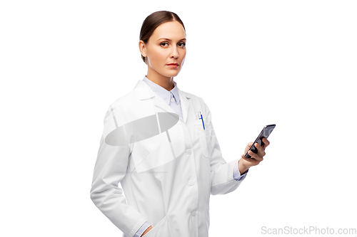 Image of female doctor with smartphone