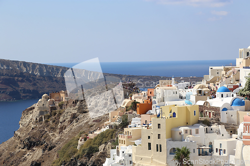 Image of Beautiful view of Oia village on Santorini island in Greece