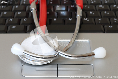 Image of Stethoscope on Keyboard