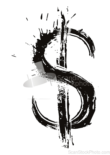 Image of Messy painted dolar symbol