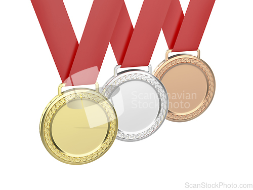 Image of Gold, silver and bronze medals