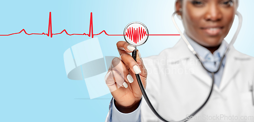 Image of african american female doctor with stethoscope