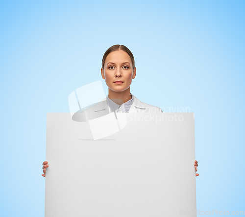 Image of female doctor or scientist holding white board