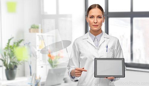Image of female doctor with tablet computer at hospital