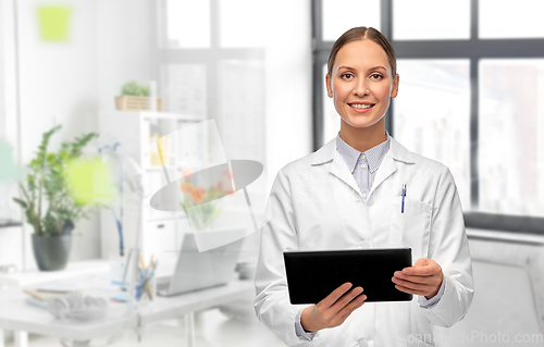 Image of female doctor with tablet computer at hospital