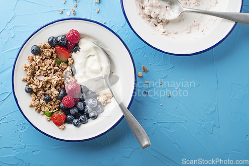 Image of Oatmeal granola muesli plate