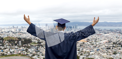 Image of graduate student or bachelor celebrating success