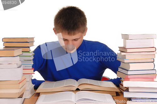 Image of Teenager Reading Books
