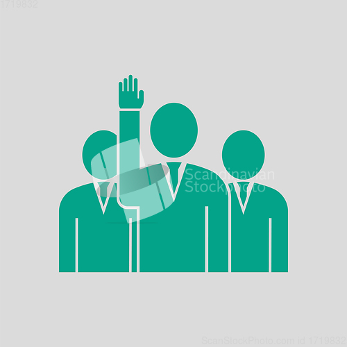 Image of Voting Man With Men Behind Icon