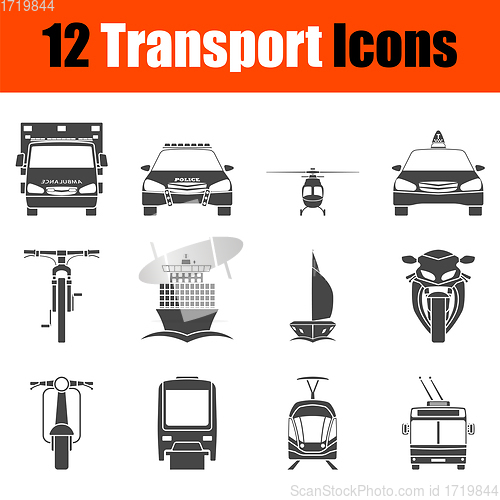 Image of Transportation Icon Set in Front View