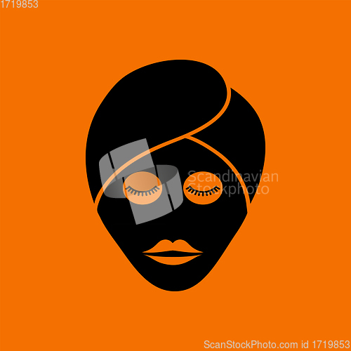 Image of Woman Head With Moisturizing Mask Icon