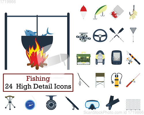 Image of Set of 24  Fishing Icons