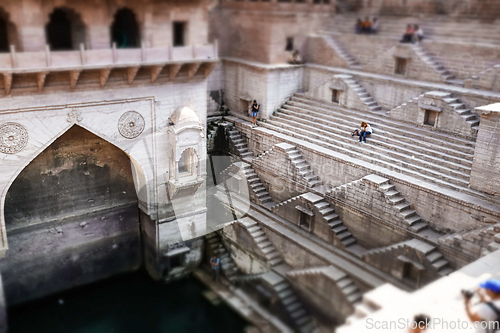 Image of Tilt shift lens - Toorji ka Jhalra, Jodhpur, Rajasthan Stepwell.