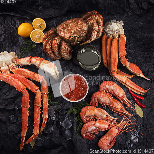 Image of Set of fresh seafood