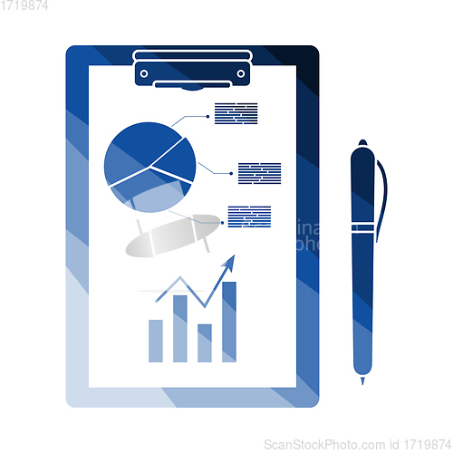 Image of Writing Tablet With Analytics Chart And Pen Icon