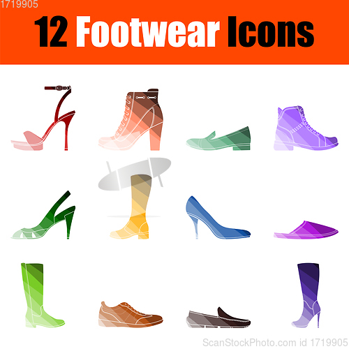 Image of Footwear Icon Set